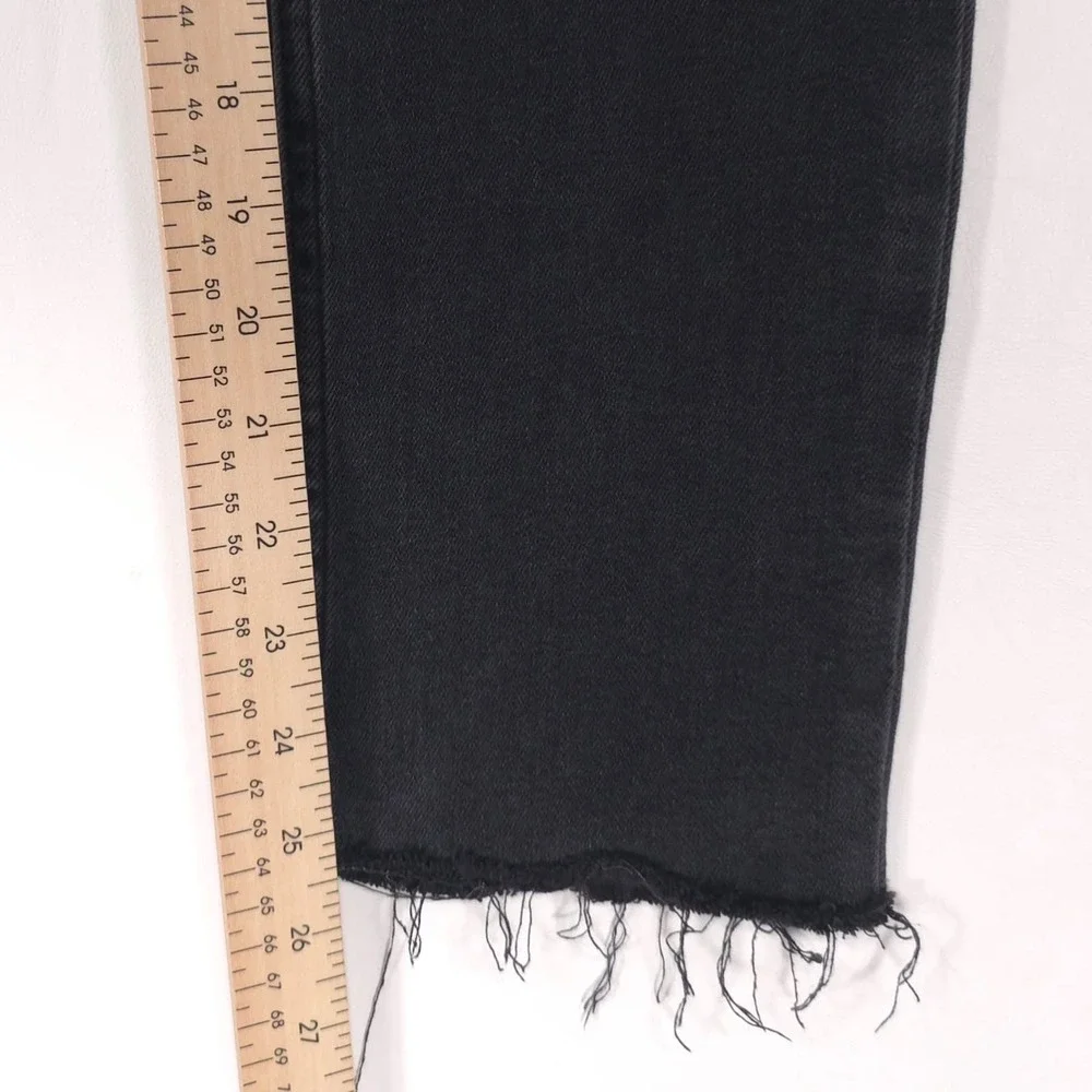 RE/DONE‎ Women's Jeans Size 28 LIVEINBLK Raw Hem Black Button Fly 196-3WHRAC